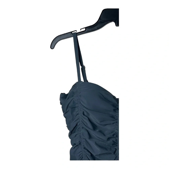 0823. UNBRANDED ASYMMETRICAL RUCHED ONE PIECE SWIMSUIT GRAY‎ IN COLOR SIZE L - Picture 4 of 10